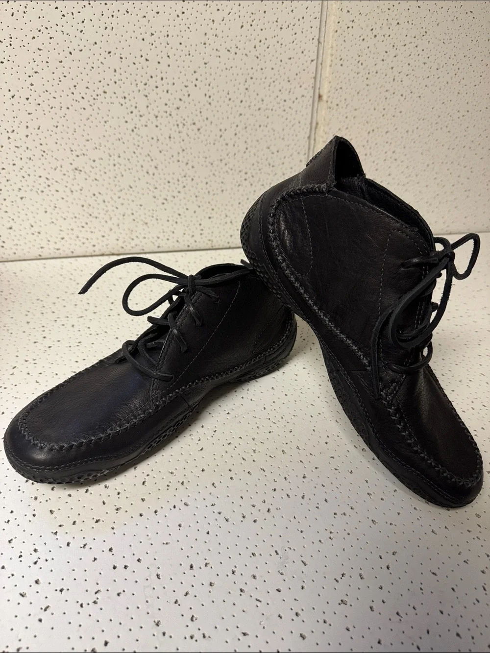 Patagonia Skywalk Men's Black Leather Lace-Up Casual Shoes
